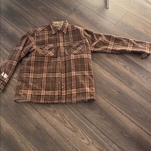 Bruce Jenner SIM sports in motion Brown Plaid Wool shacket Jacket size large